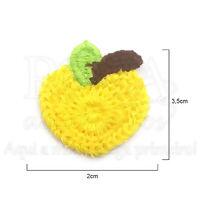 aplique croche bordado maca amarelo